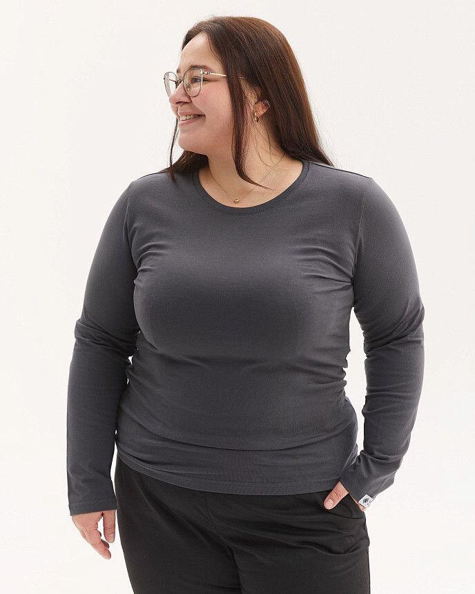 Медицинский лонгслив женский темно-серый +SIZE 2