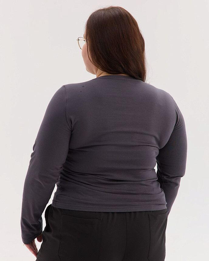 Медицинский лонгслив женский серый +SIZE 3