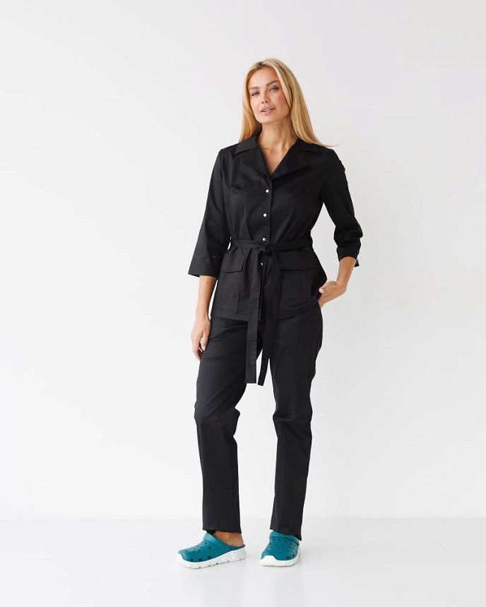 Медичний костюм жіночий Кейптаун чорний (уцінка/брак)