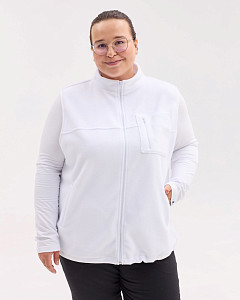 Медицинская кофта женская флисовая Финляндия белая +SIZE (уценка/брак)