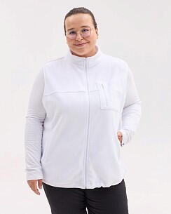 Медицинская кофта женская флисовая Финляндия белая +SIZE (уценка/брак)