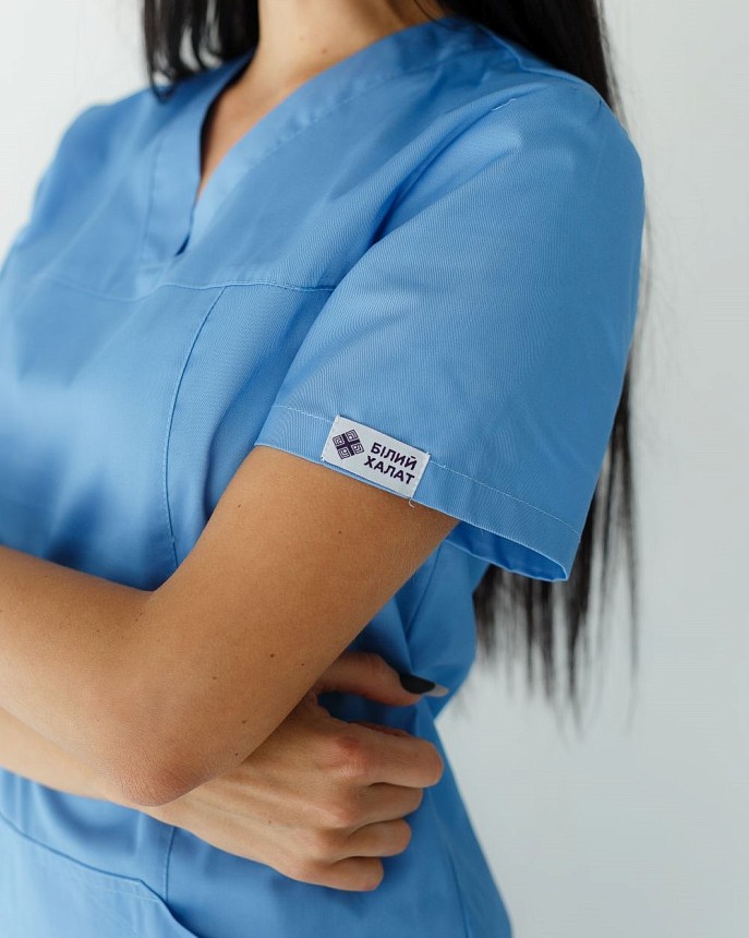 Медична сорочка жіноча Топаз блакитна 3