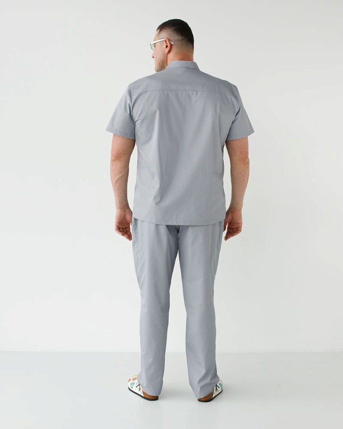 Медичний костюм чоловічий Бостон сірий +SIZE 2