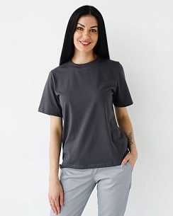 Медична базова футболка жіноча графіт