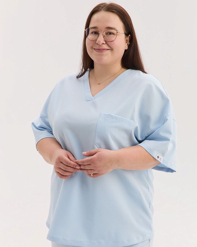 Медицинский костюм женский Чикаго светло-голубой +SIZE 5