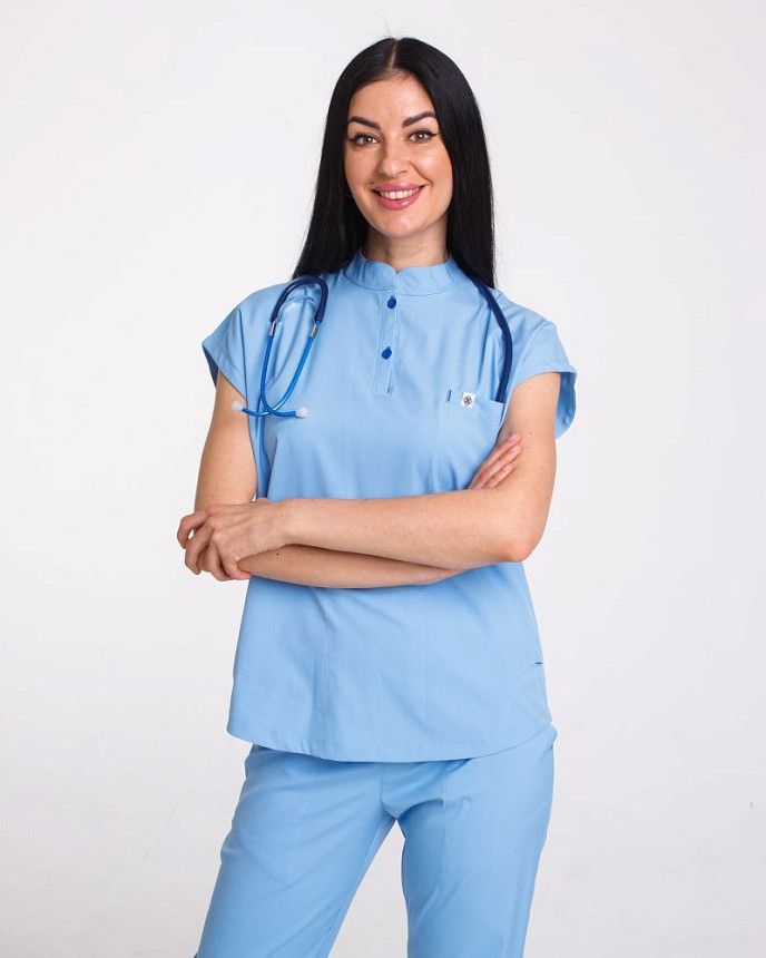 Медичний костюм жіночий Сідней блакитний (уцінка/брак) 7