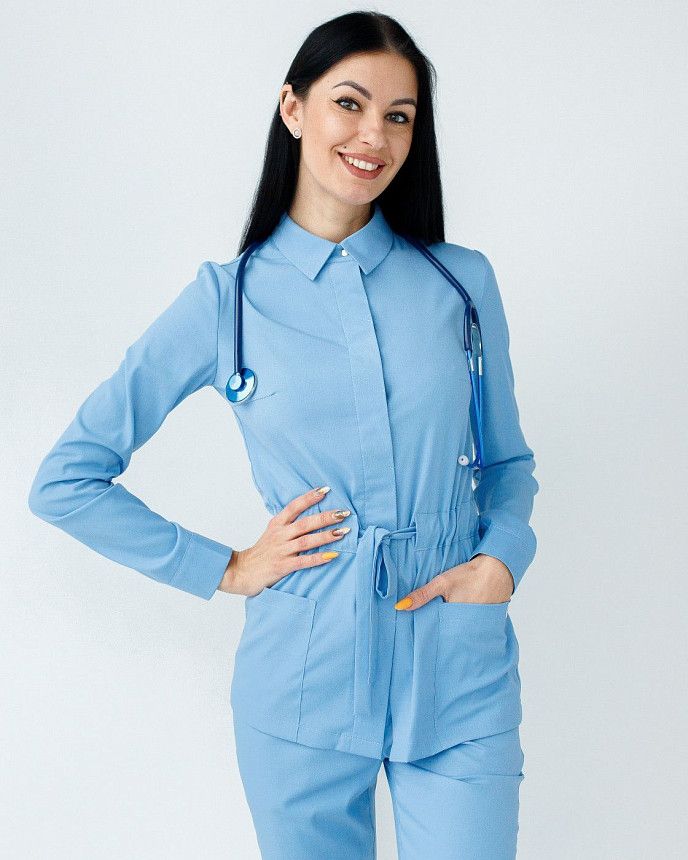 Медичний костюм жіночий Монтана блакитний (уцінка/брак) 2
