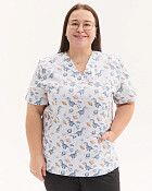 Медична сорочка жіноча Топаз принт Dino NEW +SIZE