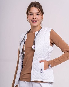 Медична утеплена жилетка жіноча Женева біла