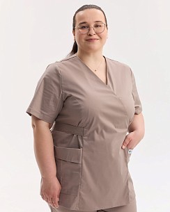 Медицинская рубашка женская Киото мокко +SIZE