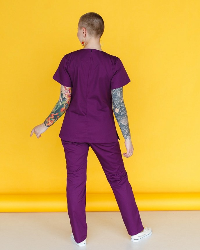 Медичний костюм жіночий Жасмин фіолетовий 2