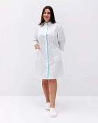 Медицинский халат женский Сакура белый-ментол +SIZE