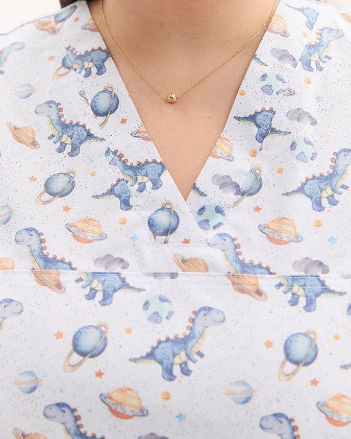 Медицинская рубашка женская Топаз принт Dino NEW +SIZE 3