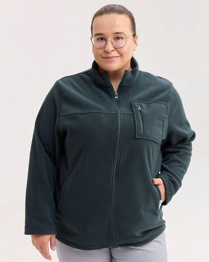 Медична кофта жіноча флісова Фінляндія темно-зелена +SIZE Білий Халат Медична кофта жіноча флісова Фінляндія темно-зелена +SIZE