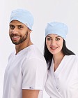 Медицинская классическая  шапочка на завязках лазурная (Elitе Stretch)