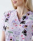Медицинская рубашка женская Топаз принт Laboratory 3