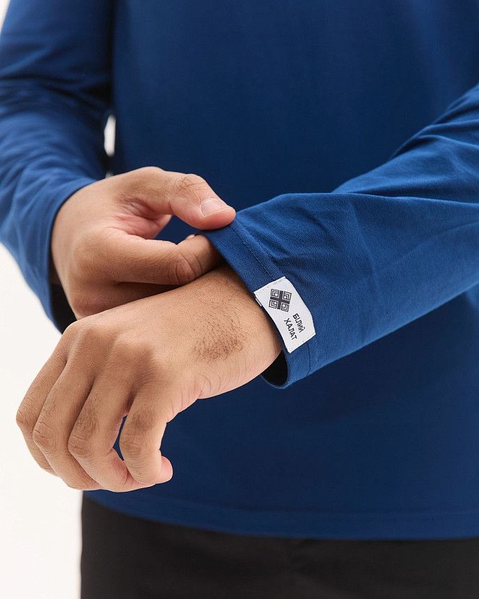 Медичний лонгслів чоловічий синій 4