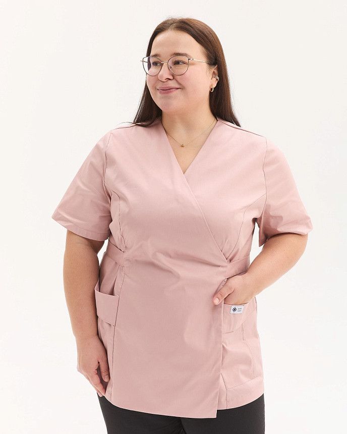 Медицинская рубашка женская Киото светло-лиловая +SIZE