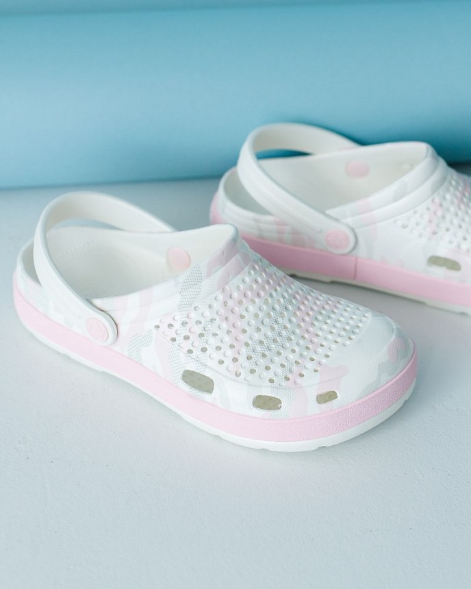Обувь медицинская женская Coqui Lindo белый-розовый камуфляж 3