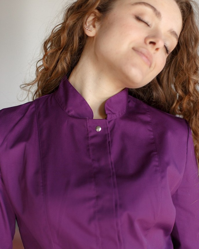Медичний халат жіночий Сакура фіолетовий 3