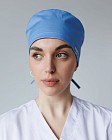 Медицинская классическая  шапочка на завязках голубая 3