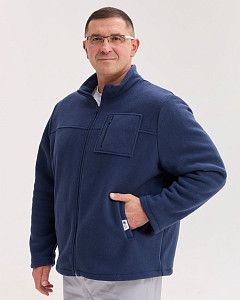 Медицинская кофта мужская флисовая Финляндия синяя +SIZE