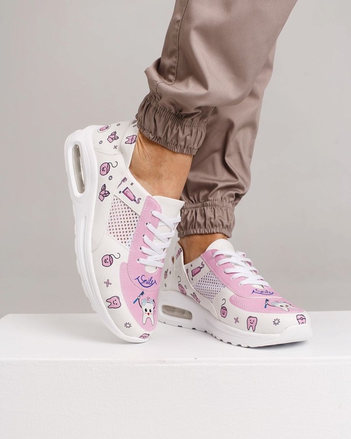 Взуття медичне жіноче кросівки з відкритою п'ятою Teeth Pink Air підошва 3