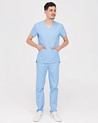 Медицинский костюм мужской Милан светло-голубой