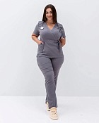 Медичний костюм жіночий Ріо сірий +SIZE (уцінка/брак)