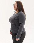 Медицинский лонгслив женский темно-серый +SIZE 3