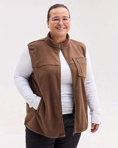Медицинская жилетка женская флисовая Говерла коричневая +SIZE