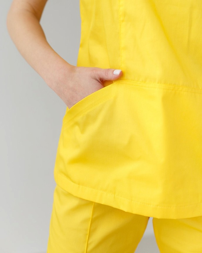 Медицинская рубашка женская Топаз желтая 4
