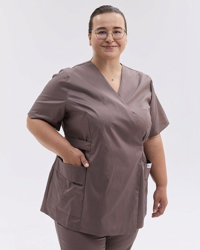 Медичний костюм жіночий Кіото какао +SIZE 4