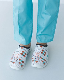 Обувь медицинская женская сабо Heart white с подошвой Lite