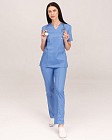 Медицинский костюм женский Топаз голубой
