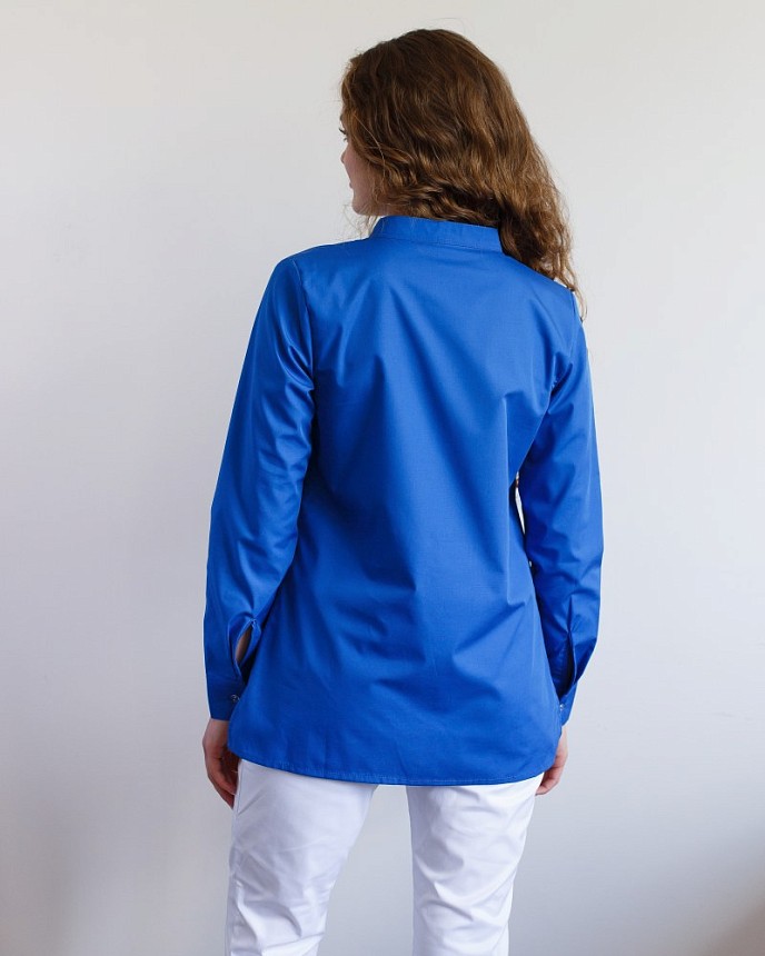 Медична сорочка жіноча Стефанія темно-синя 2