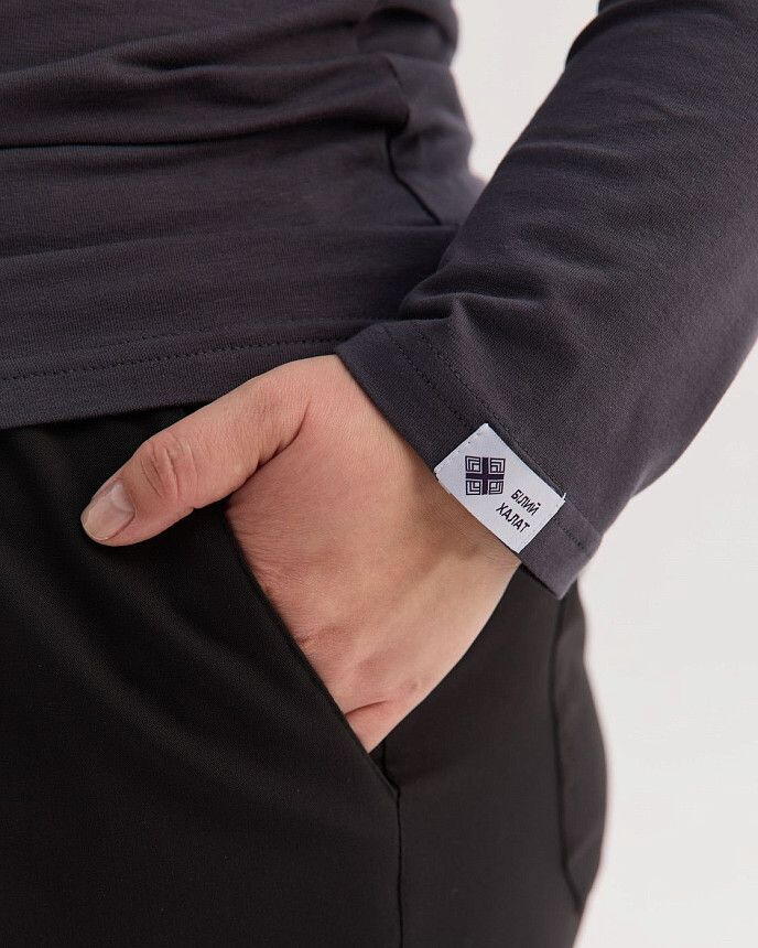 Медичний лонгслів жіночий сірий +SIZE 5