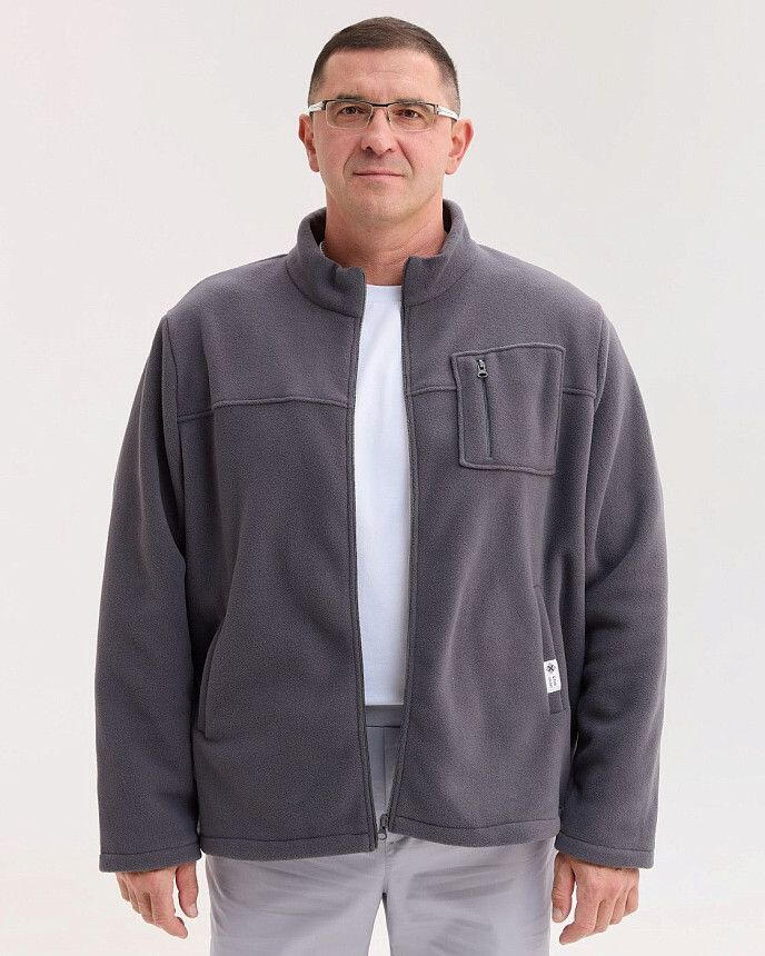 Медицинская кофта мужская флисовая Финляндия темно-серая +SIZE