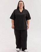 Медичний костюм жіночий Чикаго чорний +SIZE