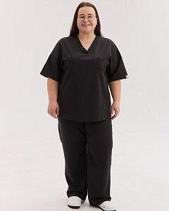 Медичний костюм жіночий Чикаго чорний +SIZE
