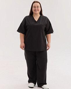 Медичний костюм жіночий Чикаго чорний +SIZE
