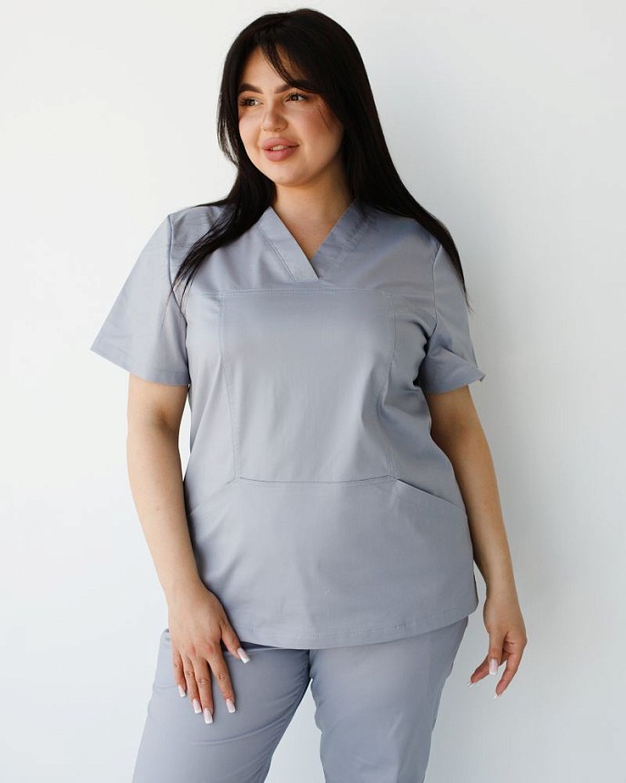 Медичний костюм жіночий Топаз сірий NEW +SIZE 3