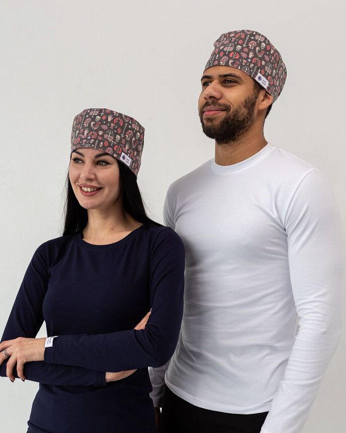 Медицинская шапочка с принтом Anatomy 3