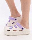 Медичні жіночі крокси на платформі Eva біло-лавандові (уцінка/брак) 2