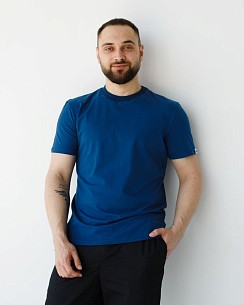 Медицинская базовая футболка мужская синяя