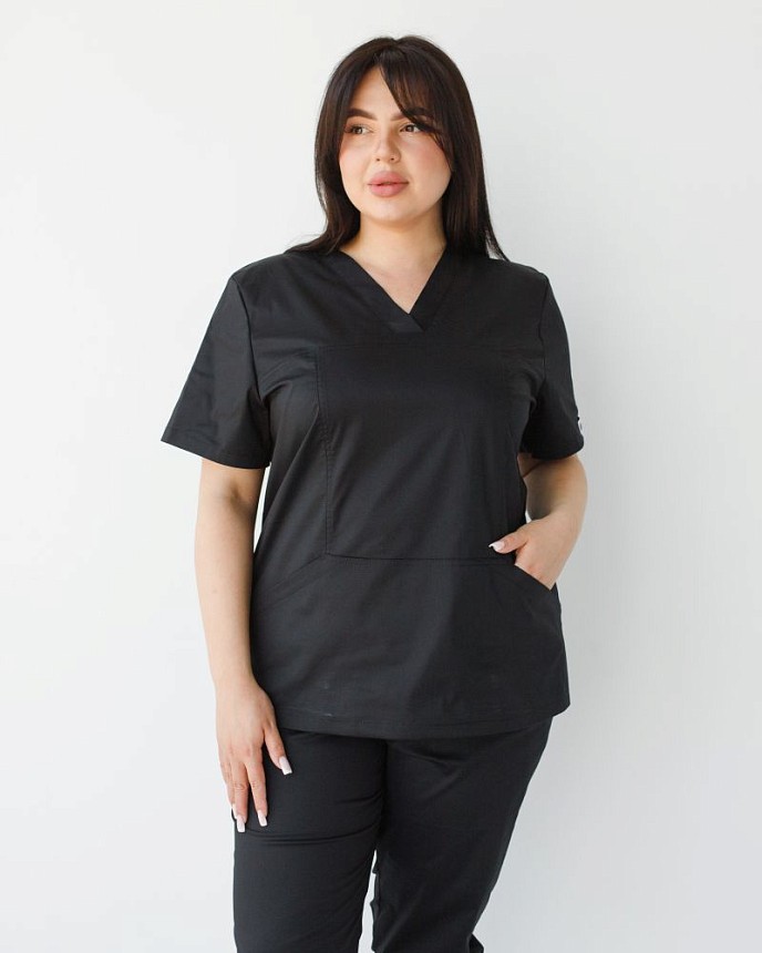 Медицинский костюм женский Топаз черный NEW +SIZE 3