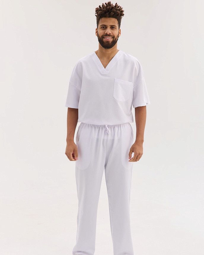 Медицинский костюм мужской Чикаго белый 2