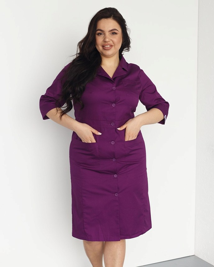 Медицинский халат женский Софи фиолетовый +SIZE 3
