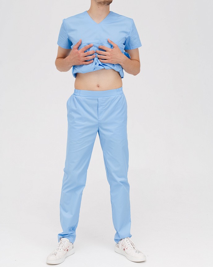 Медичний костюм чоловічий Мілан світло-блакитний 3