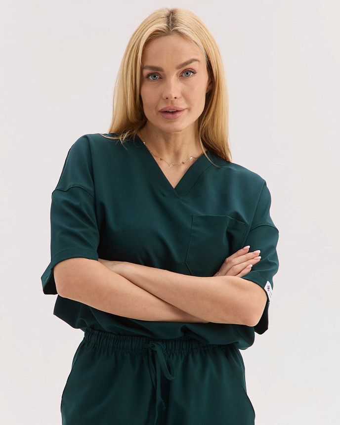 Медичний костюм жіночий Чикаго темно-зелений 4